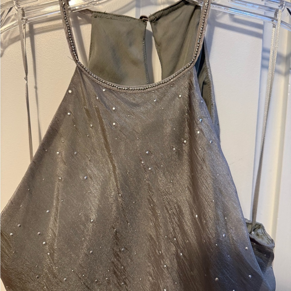 Zara Silver Beaded Midi Dress